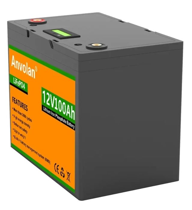 Акумулятор для ДБЖ Anvolan LiFePO4 12.8V 100Ah з BMS, новий,  наявн