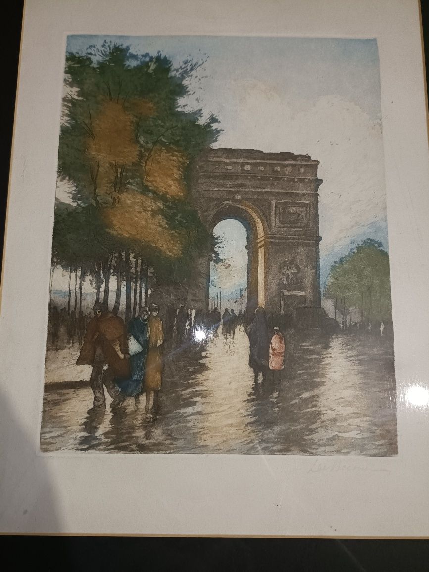 Obraz akwarela Łuk triumfalny w Paryżu