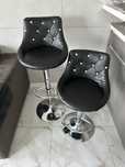 Dwa hokery eko skora chromowane glamour