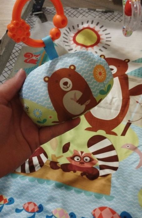 Дитячий ігровий розвиваючий килимок-манеж з дугами , сірий