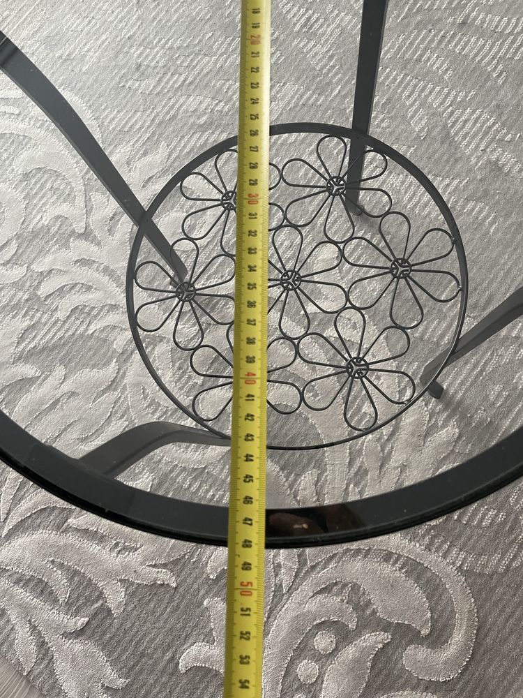 Stolik kawowy okrągły szkło metal Ikea