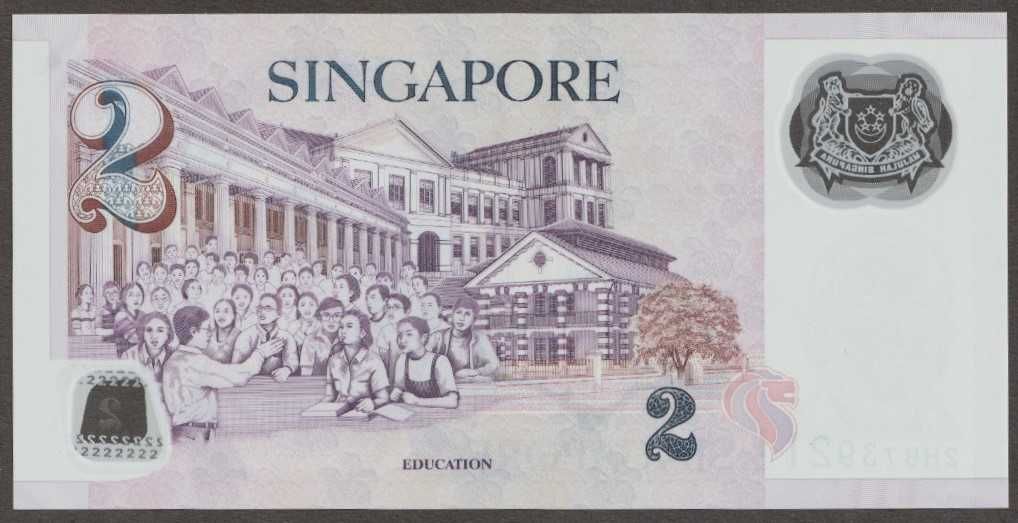 Singapur 2 dolary 2006 - edukacja - stan bankowy UNC