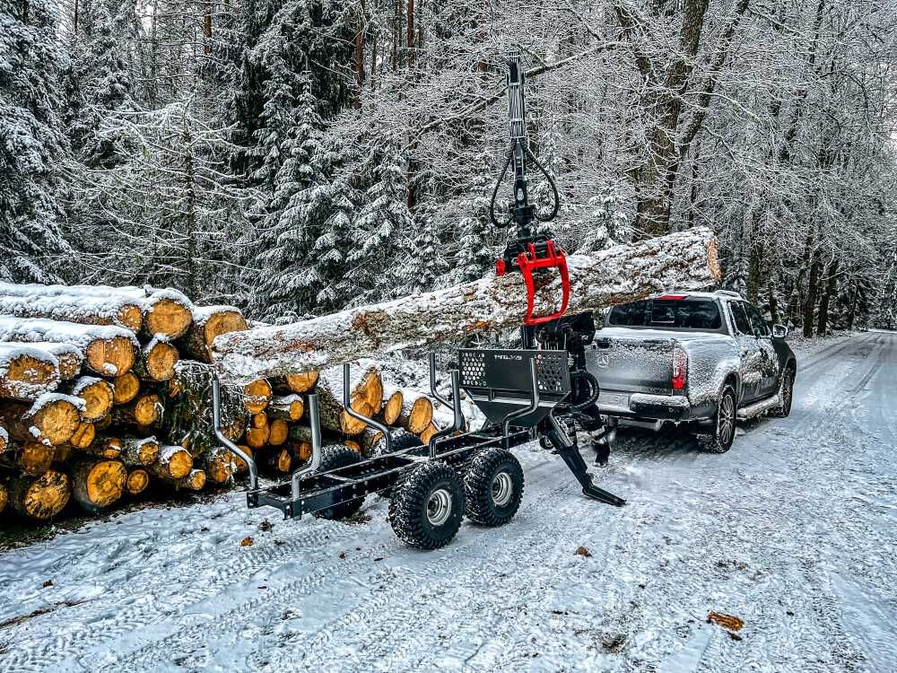 przyczepa PALMS 2D z żurawiem 1.42