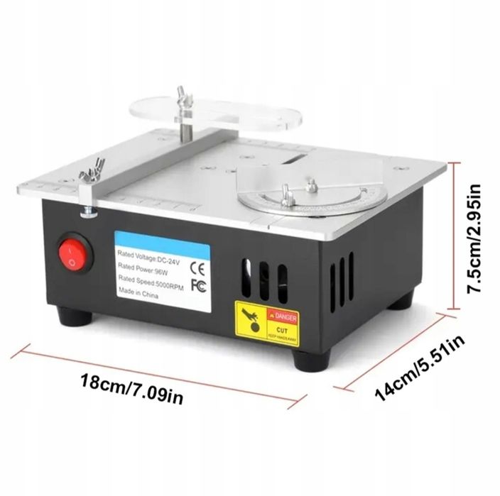 Przenośna mini stołowa pilarka tarczowa z 4 ostrzam 96W 24V piła