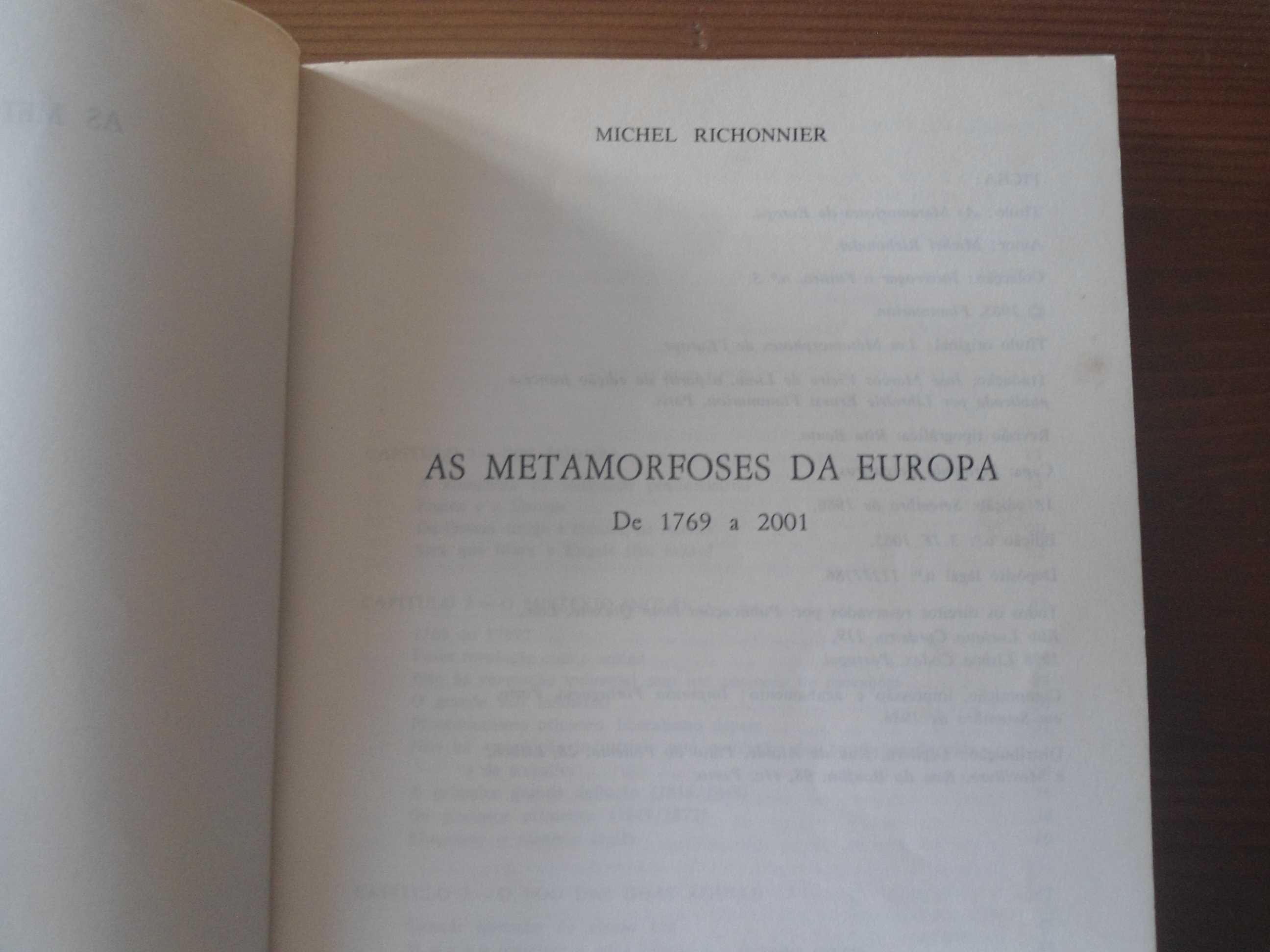 As Metamorfoses da Europa (1769.-2001) por Michel Richonnier