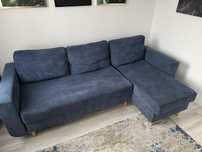 Sofa narożnik L granatowa 230x140