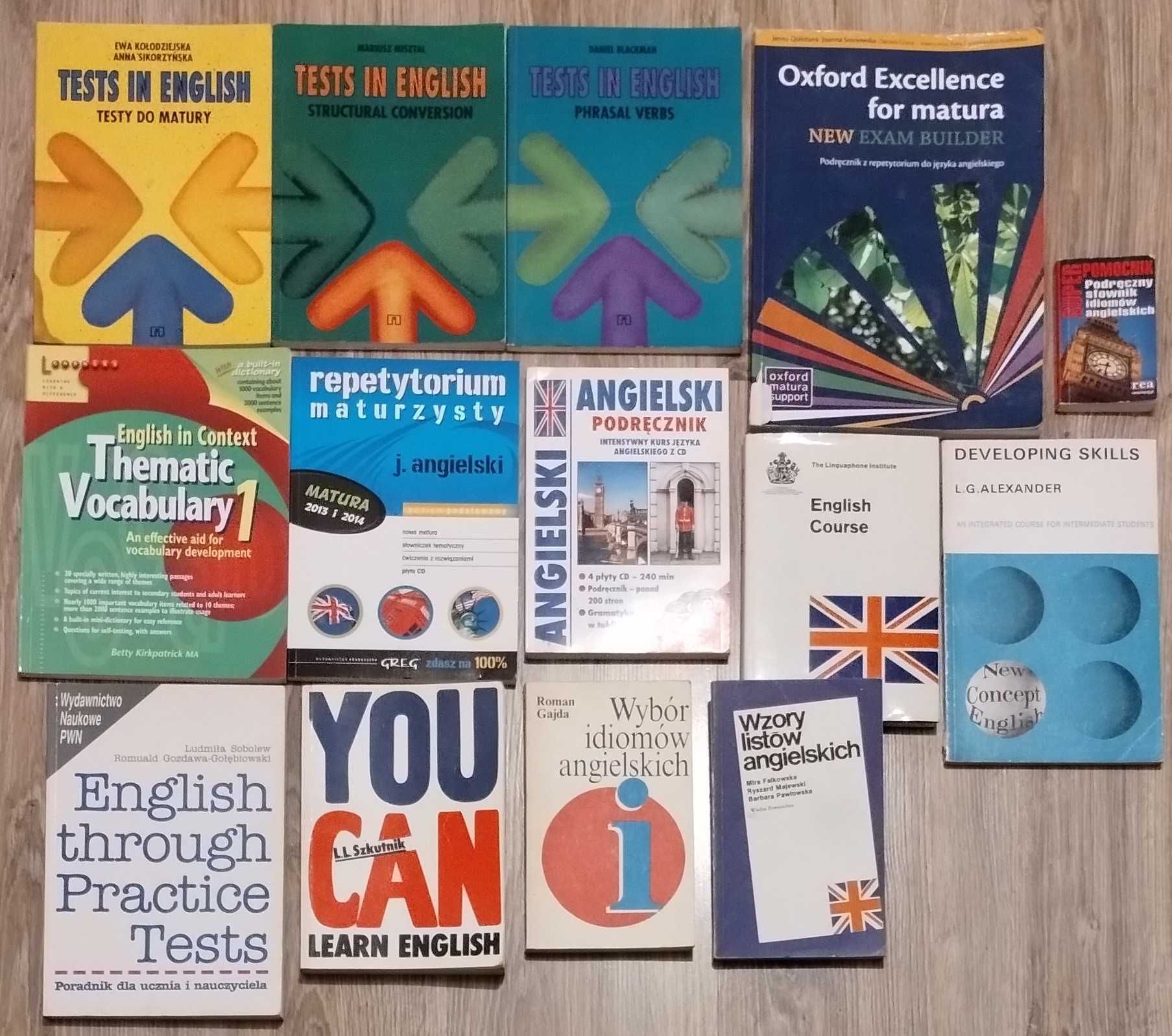 Język angielski duży zestaw 30 książek gramatyka słowniki