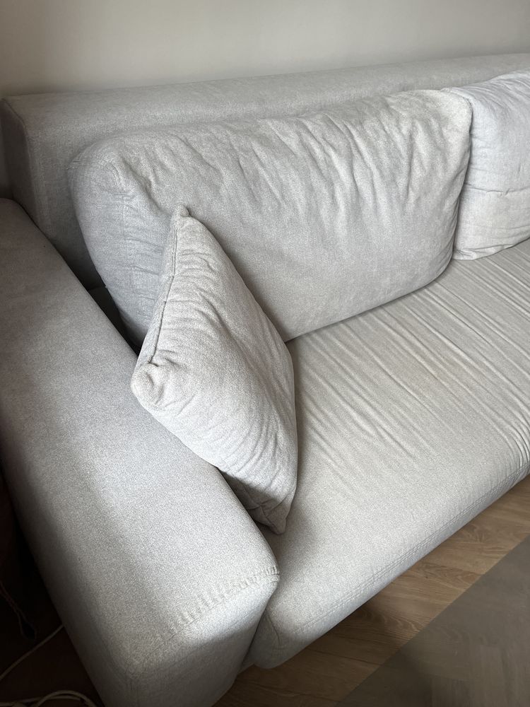 Szara, wygodna, rozkladana sofa kanapa z funkcją spania 240x95cm