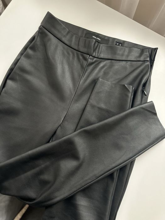 Лосіни жіночі чорні з еко шкіри vero moda