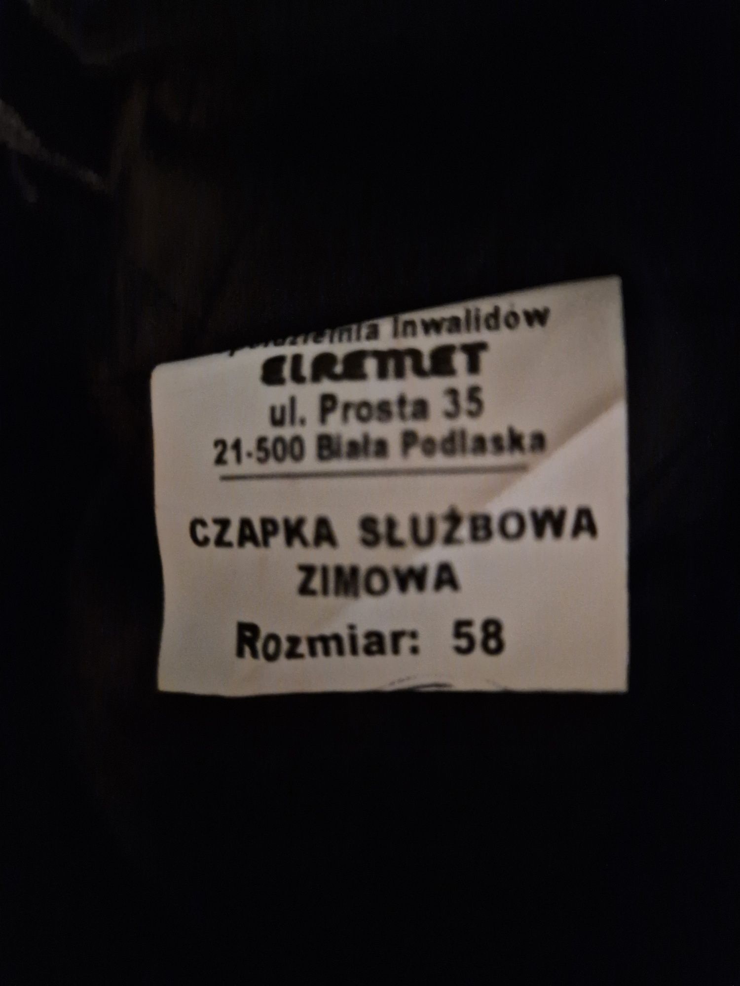 Czapka służbowa zimowa Policja