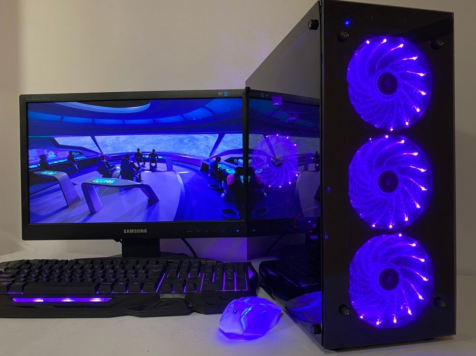 Ігровий комп'ютер ПК +монітор 22 + 570 RX 4 GB + ссд 120 гб + 8 ядер