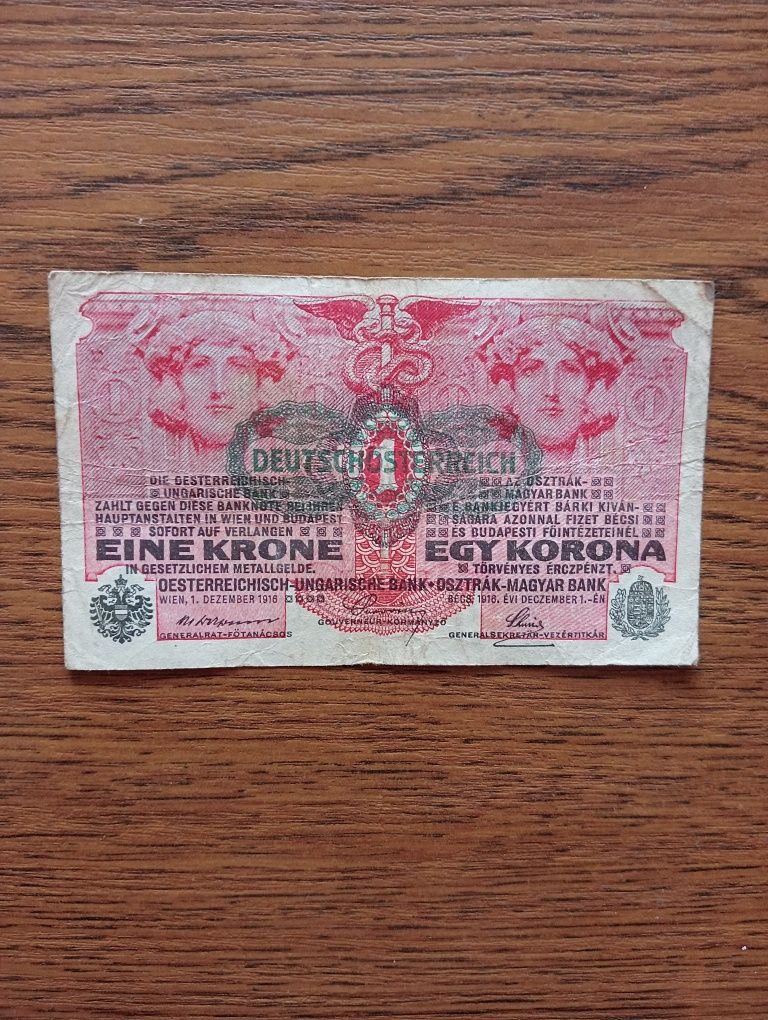 Banknot Austro Węgry 1 Korona 1916