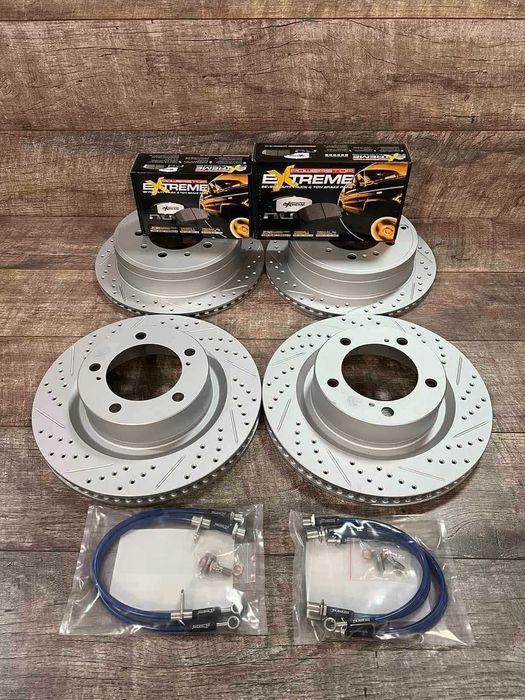 гальмівні диски R1 Concepts Carbon Geomet + колодки кераміка PowerStop