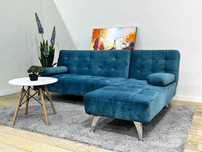 Sofá-cama chaise longue azul - ENVIO GRÁTIS