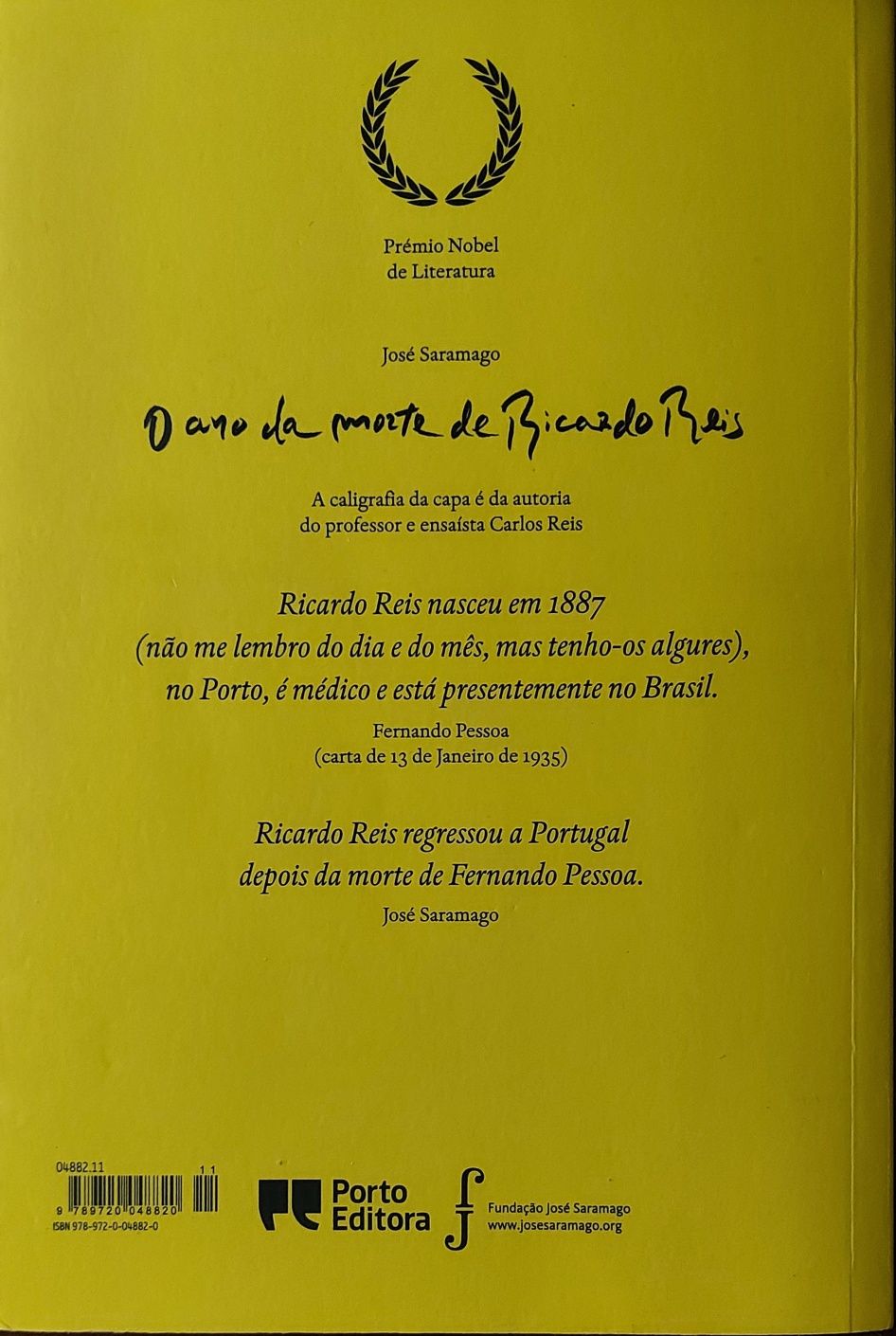 Livro ' O Ano Da Morte de Ricardo Reis'