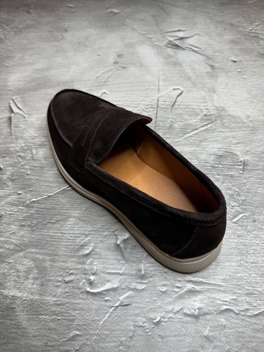 Лоферы замшевые мужские LORO PIANA Choco! Туфли Лоферы Коричневые!