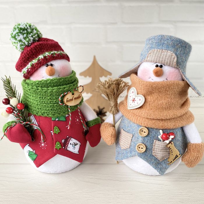 Снеговик ручной работы, декор для дома