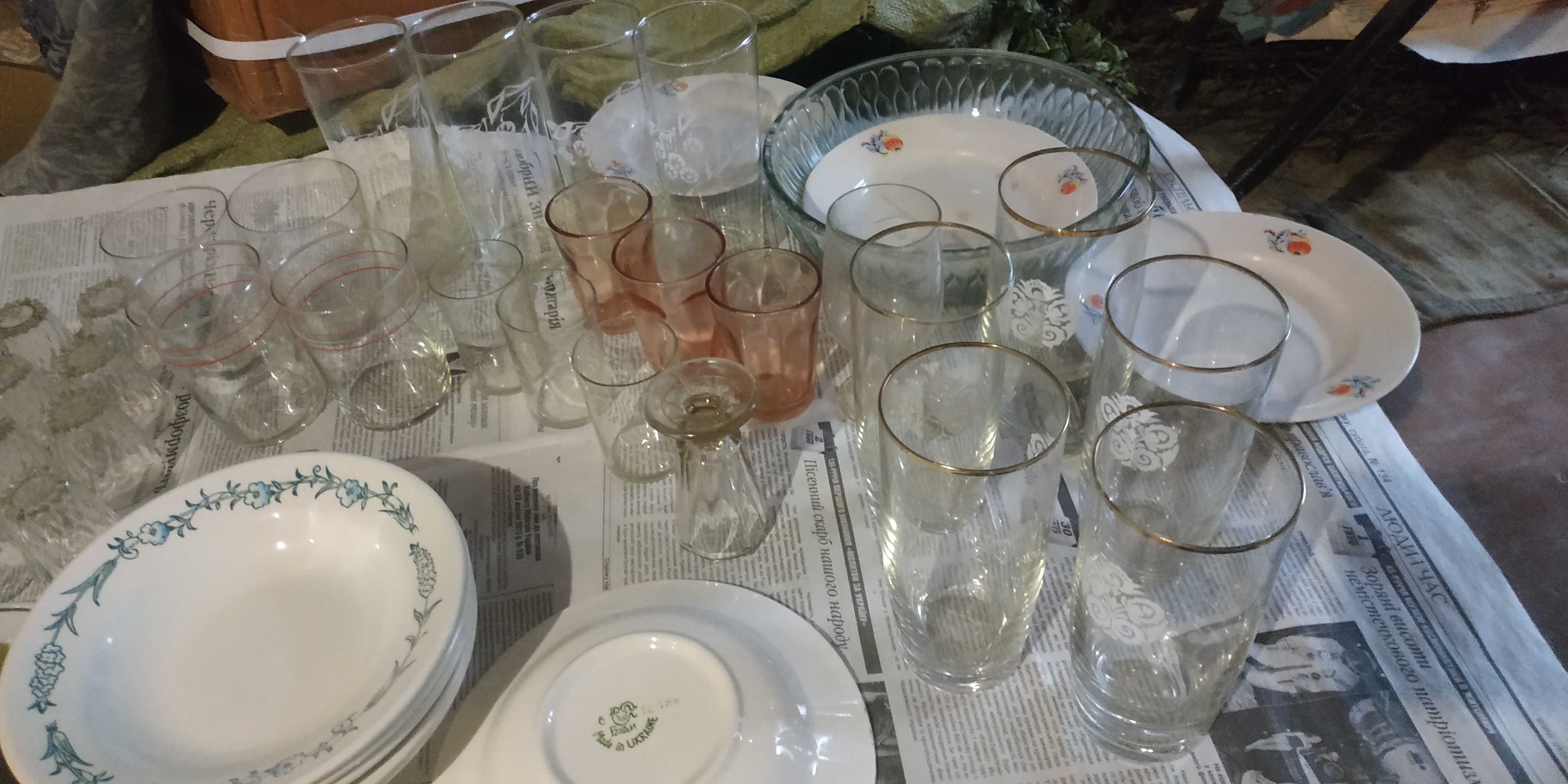 СССР  бутыля под вино, посуда, чашки, стаканы