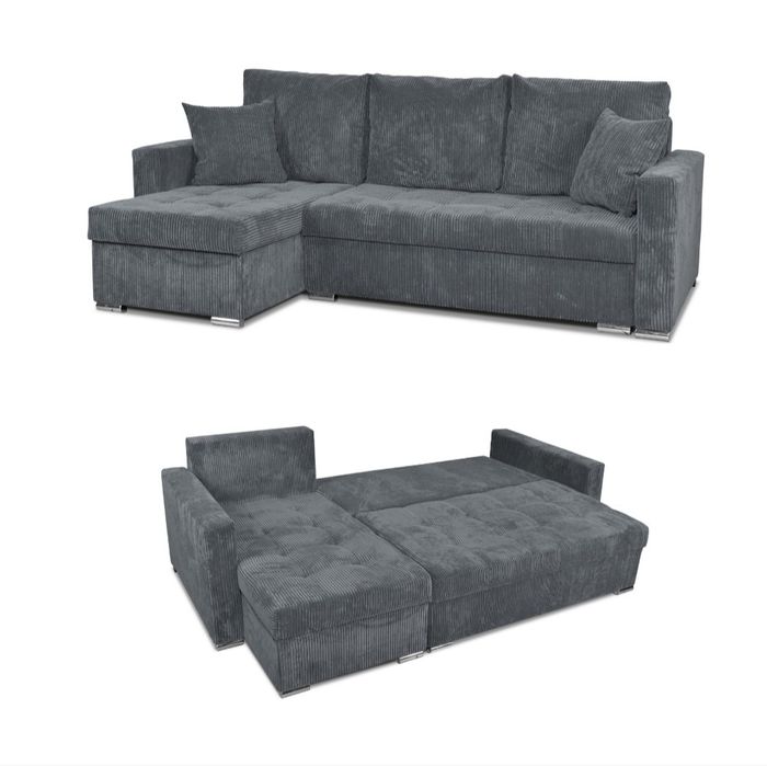 Narożnik bonito z funkcją spania i 2 schowkami (prawy, lewy)