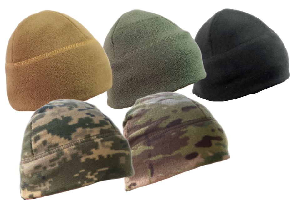 Опт 10шт/ роздріб. Шапка флісова хакі койот піксель мультикам чорна