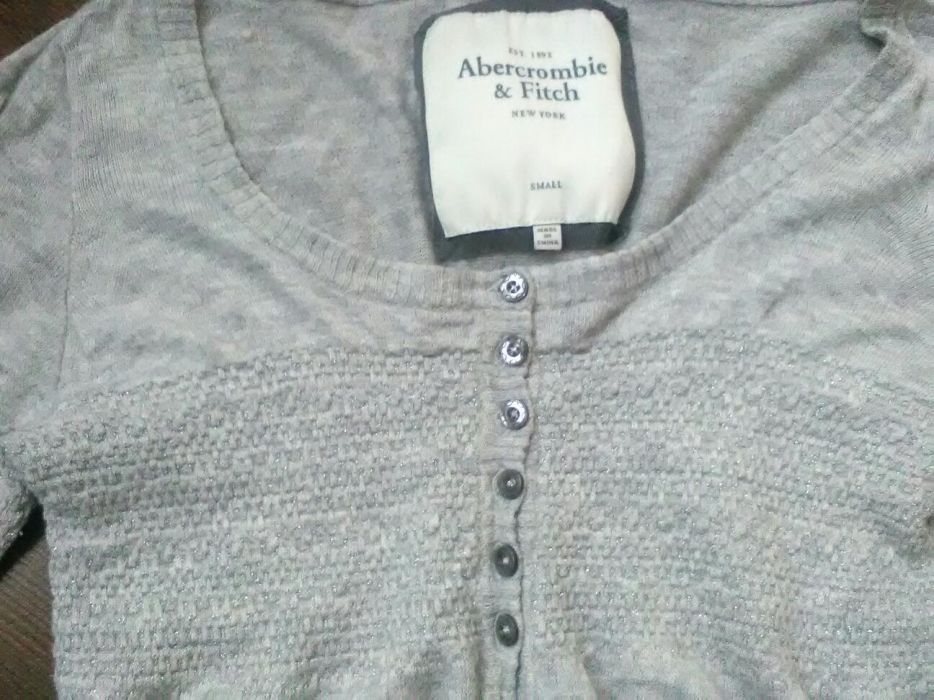 ABERCROMBIE & FITCH piękny szary sweter rozpinany 34/XS 36/S