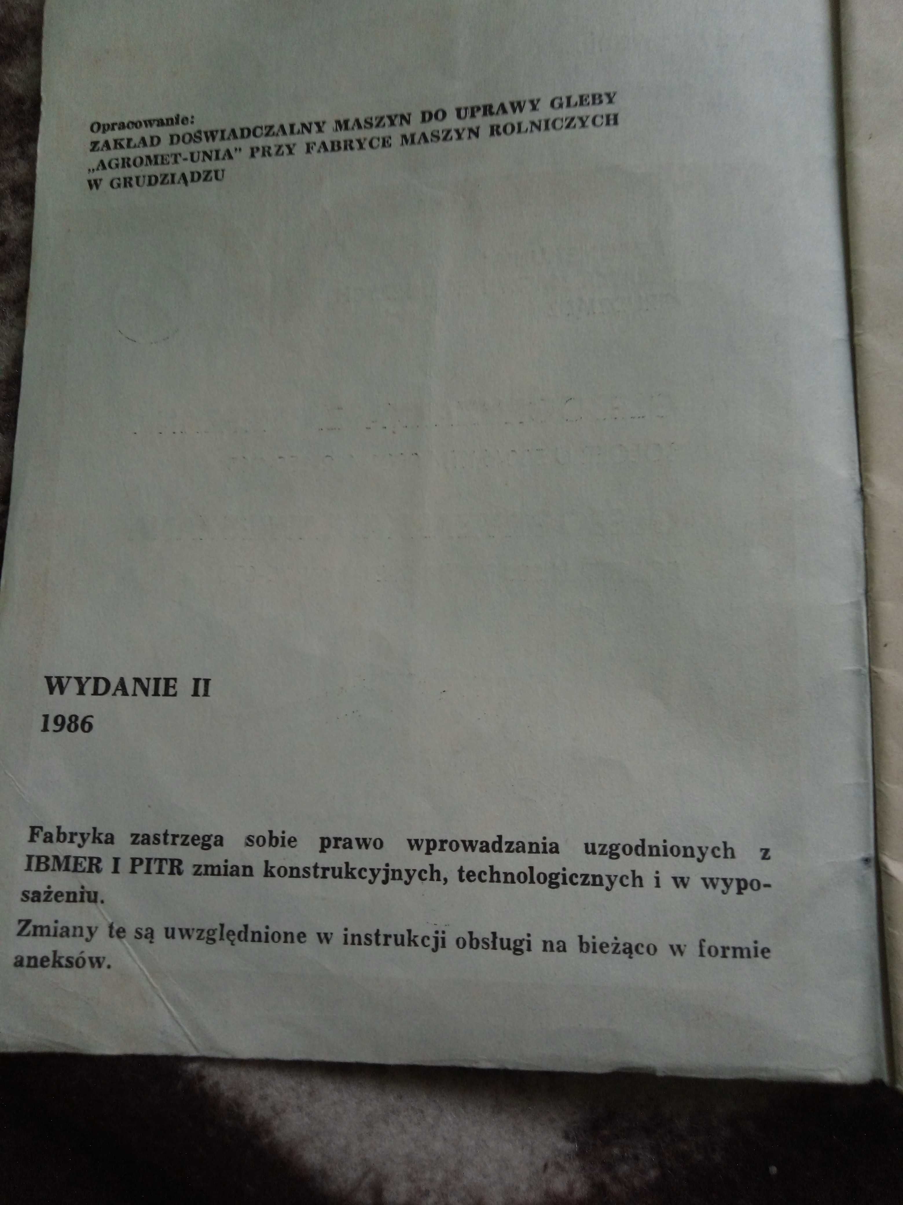 Instrukcja i katalog części Glebogryzarka Solger  Agromet Grudziądz