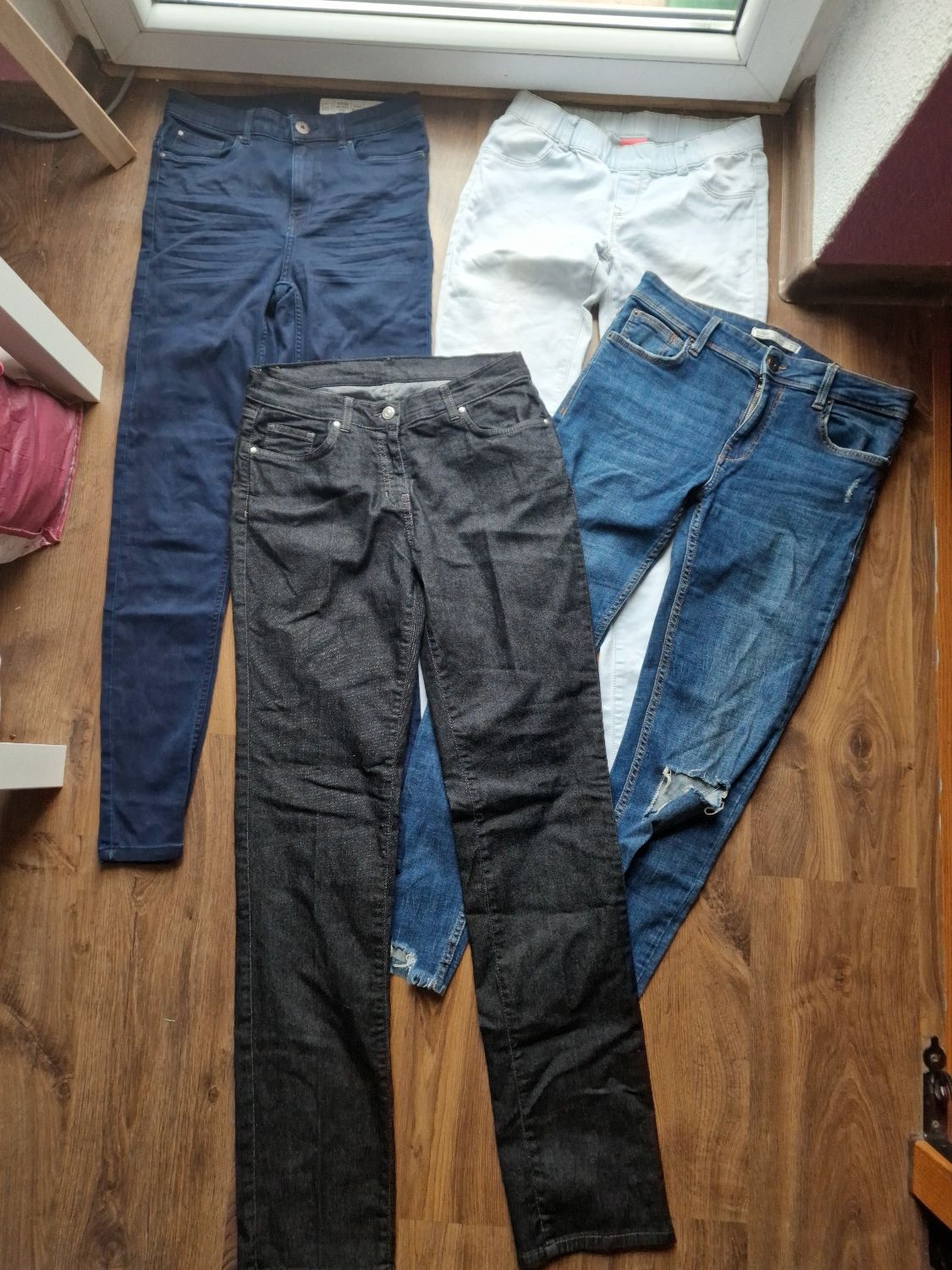 Zestaw spodni damskich paka ubrań jeansy rurki proste spodnie