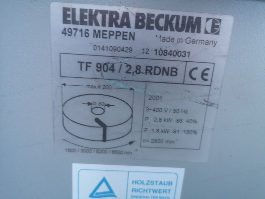 Frezarka Dolnowrzecionowa Elektra Beckum Metabo TF904