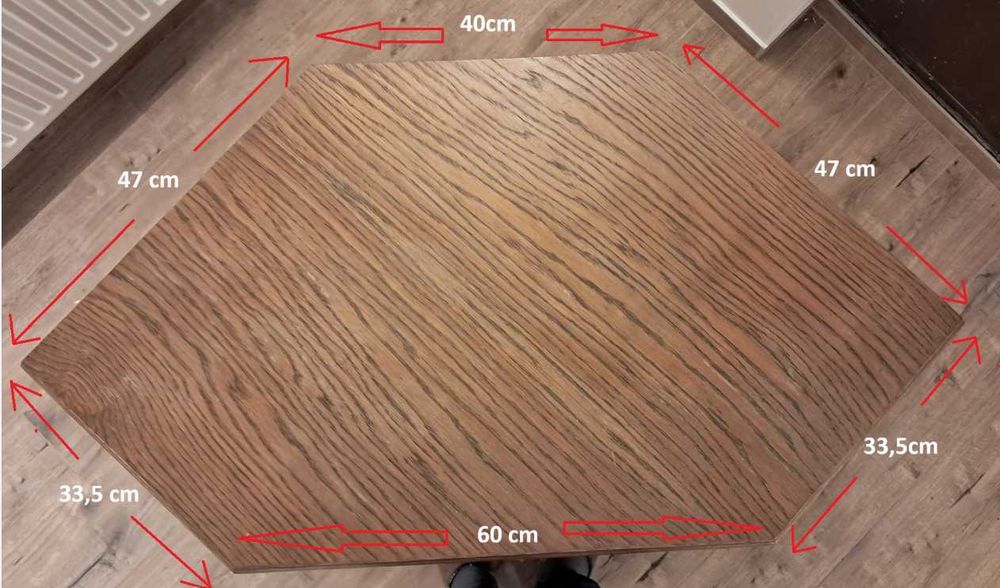 Rogowa, dębowa szafka RTV z szufladą