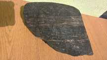 Meteoryt żelazno kamienny .5,3-5,4kg..22x16x11cm.5zł/gram. Cena ostat.
