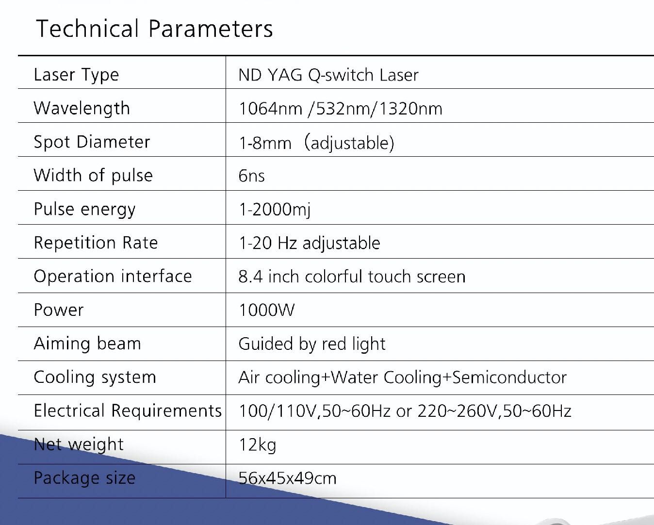 laser ND YAG Q-SWITCH 532nm+1064nm+1320nm - natychmiastowa wysyłka