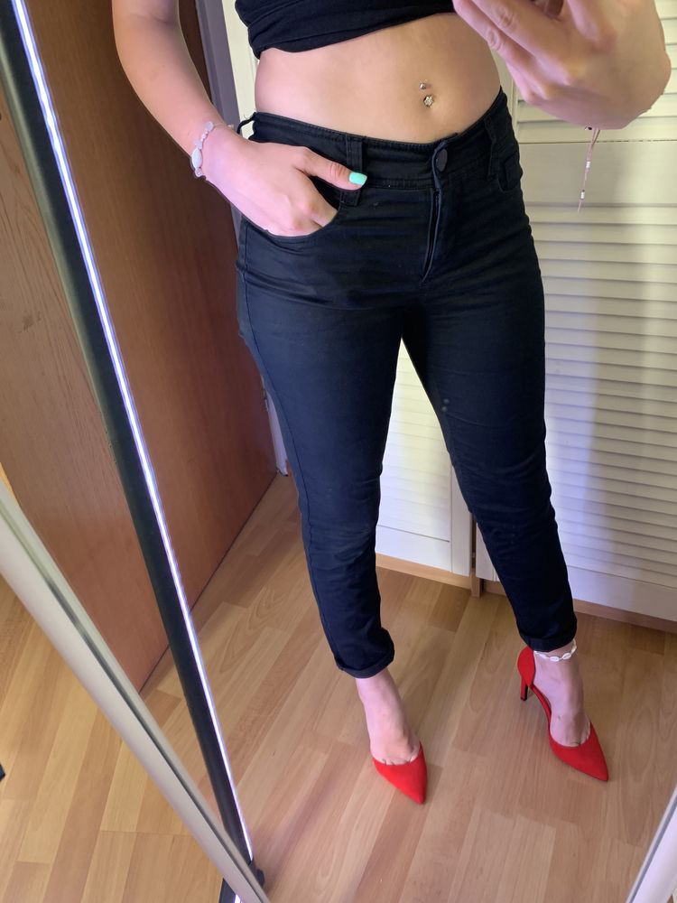 Spodnie czarne eleganckie h&m xs rurki