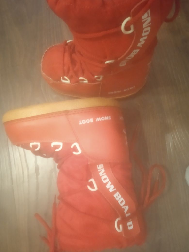 Snow boot snow boart 29-30-31 czerwone śniegowce uniseks tanio