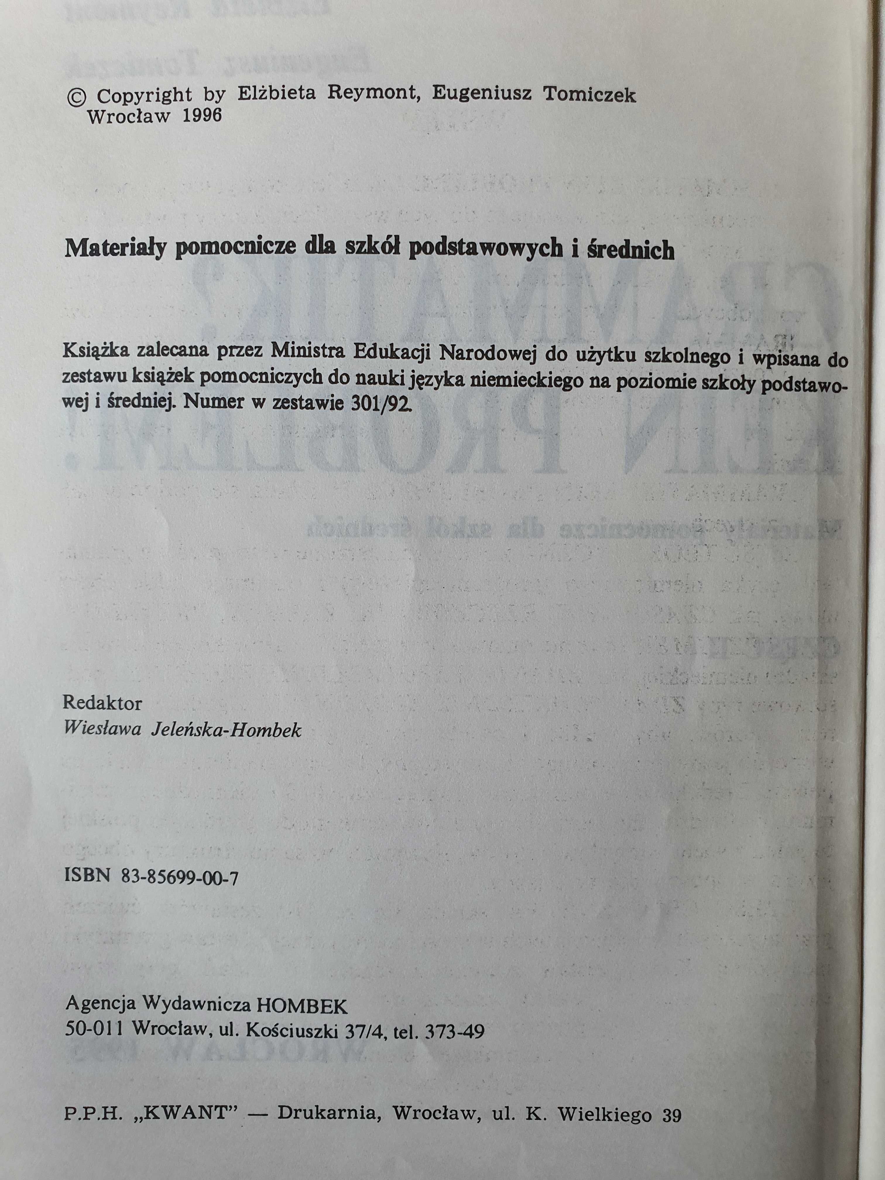 Grammatik Kein Problem cz. II - Reymont Tomiczek