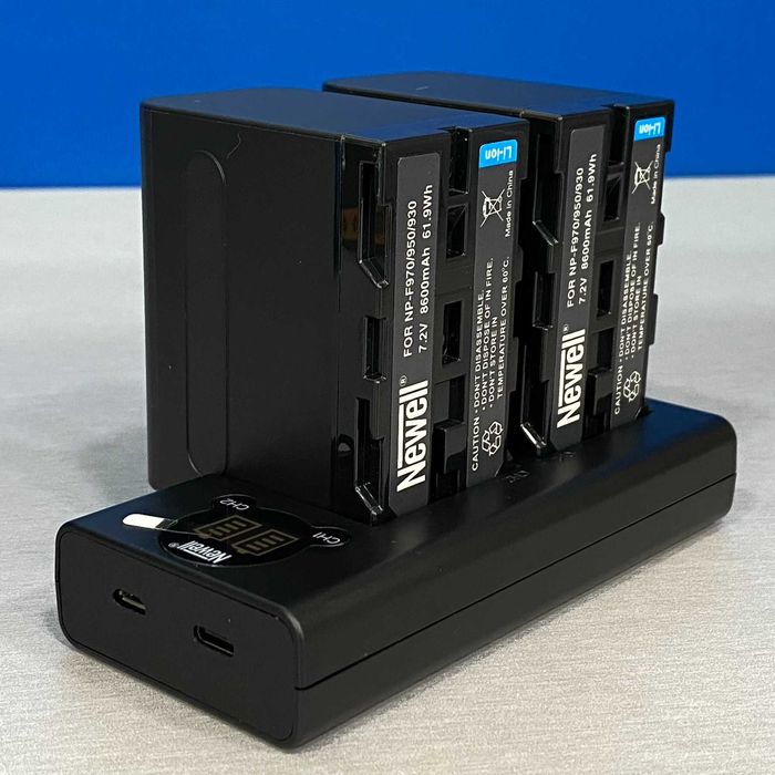 Carregador Duplo Newell + 2x Baterias Sony NP-F970 (NOVO)