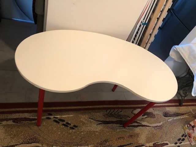 Stolik biurko HISSMON / ADILS - nerkowiec biały / czerwony