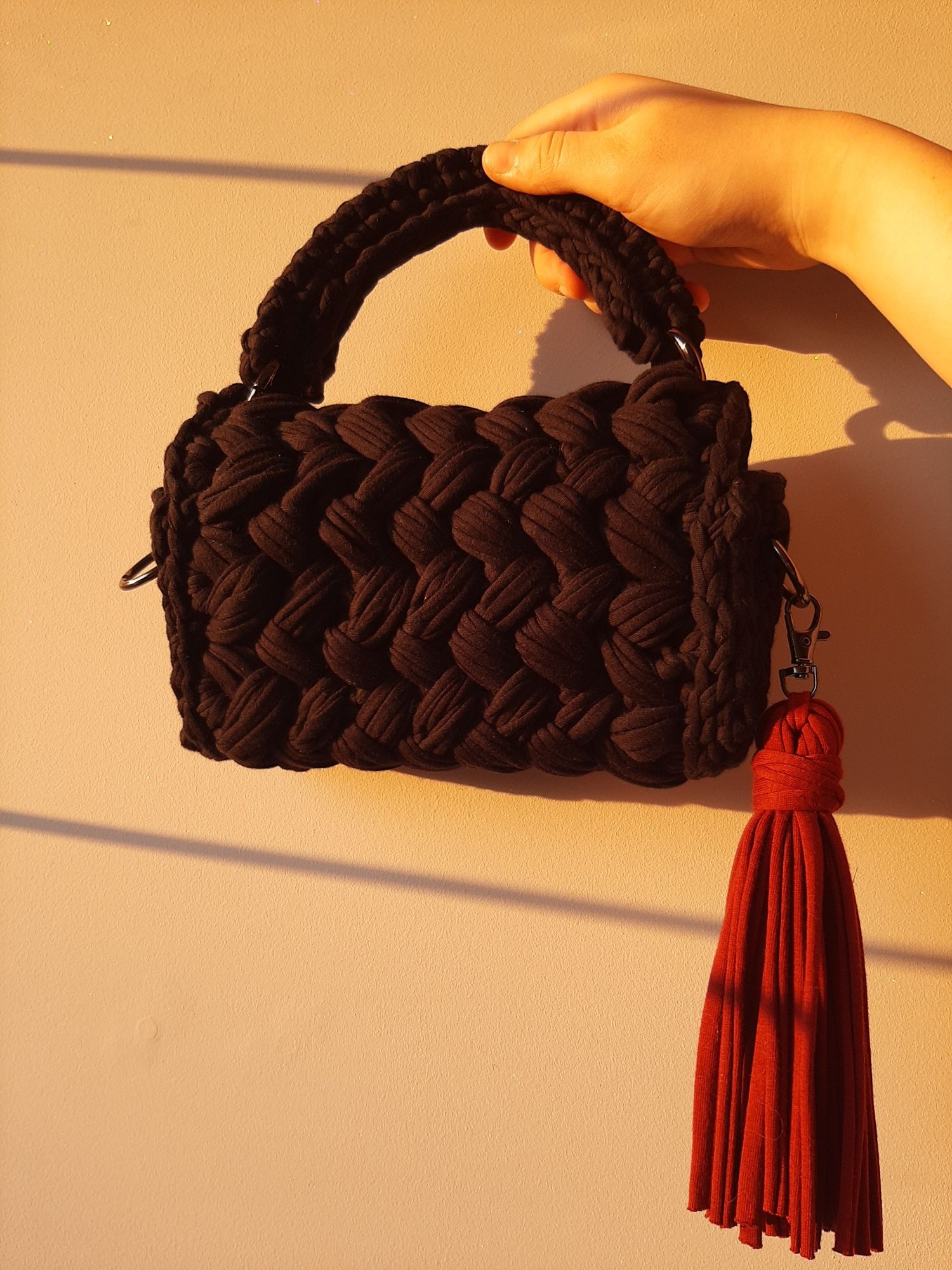 Torebka Puff Bag wykonana na szydełku, handmade