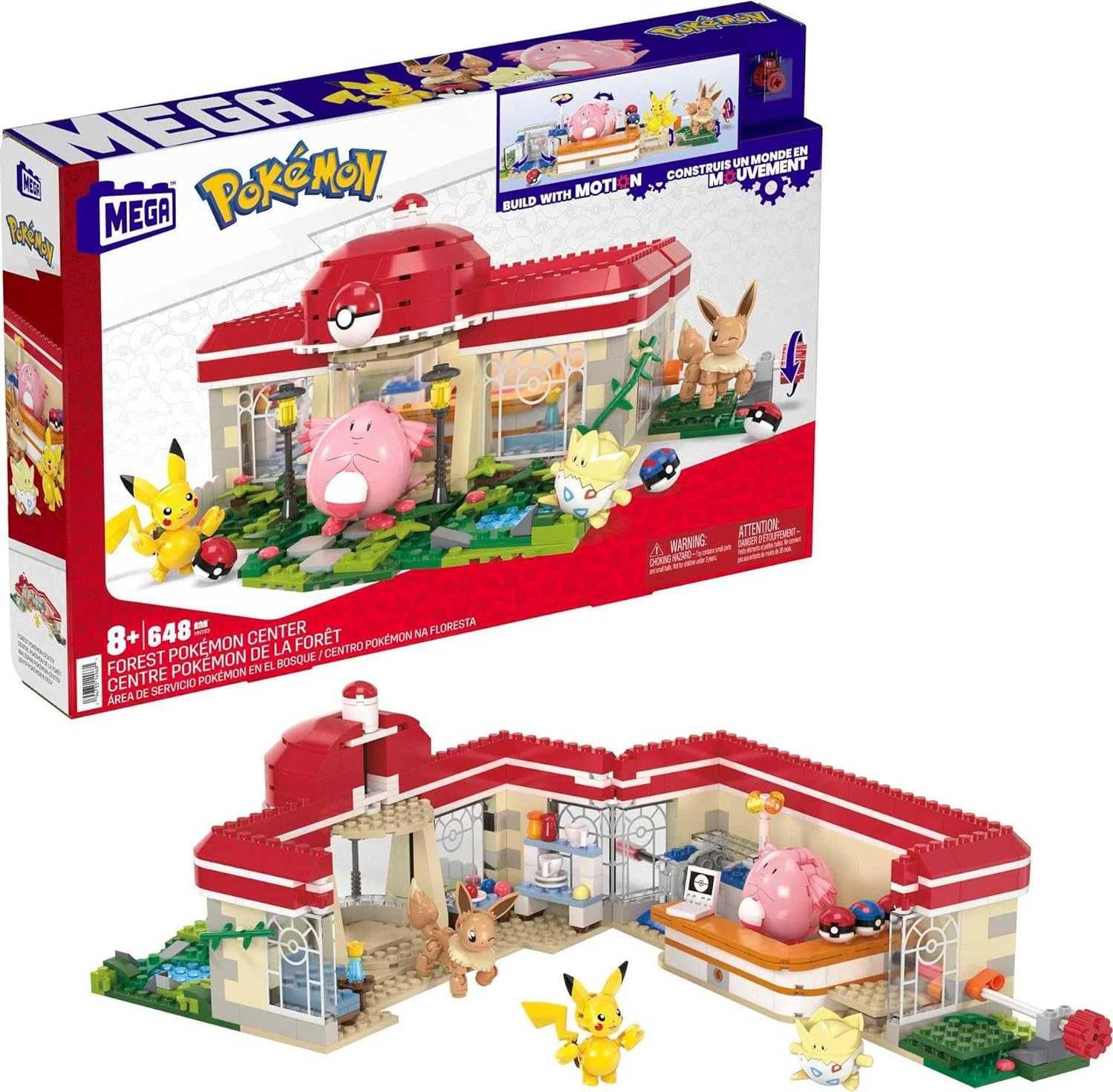 Конструктор Mega Pokemon Building Forest Pokemon Center 648 деталей