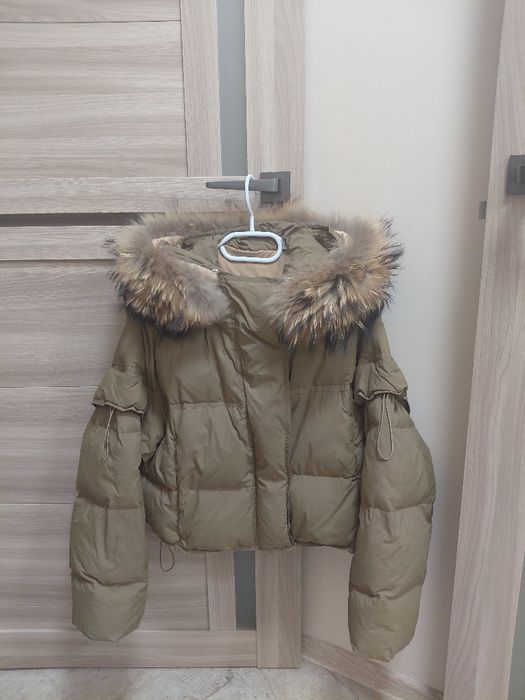 Куртка жіноча трансформер на пуху з натуральним мєхом