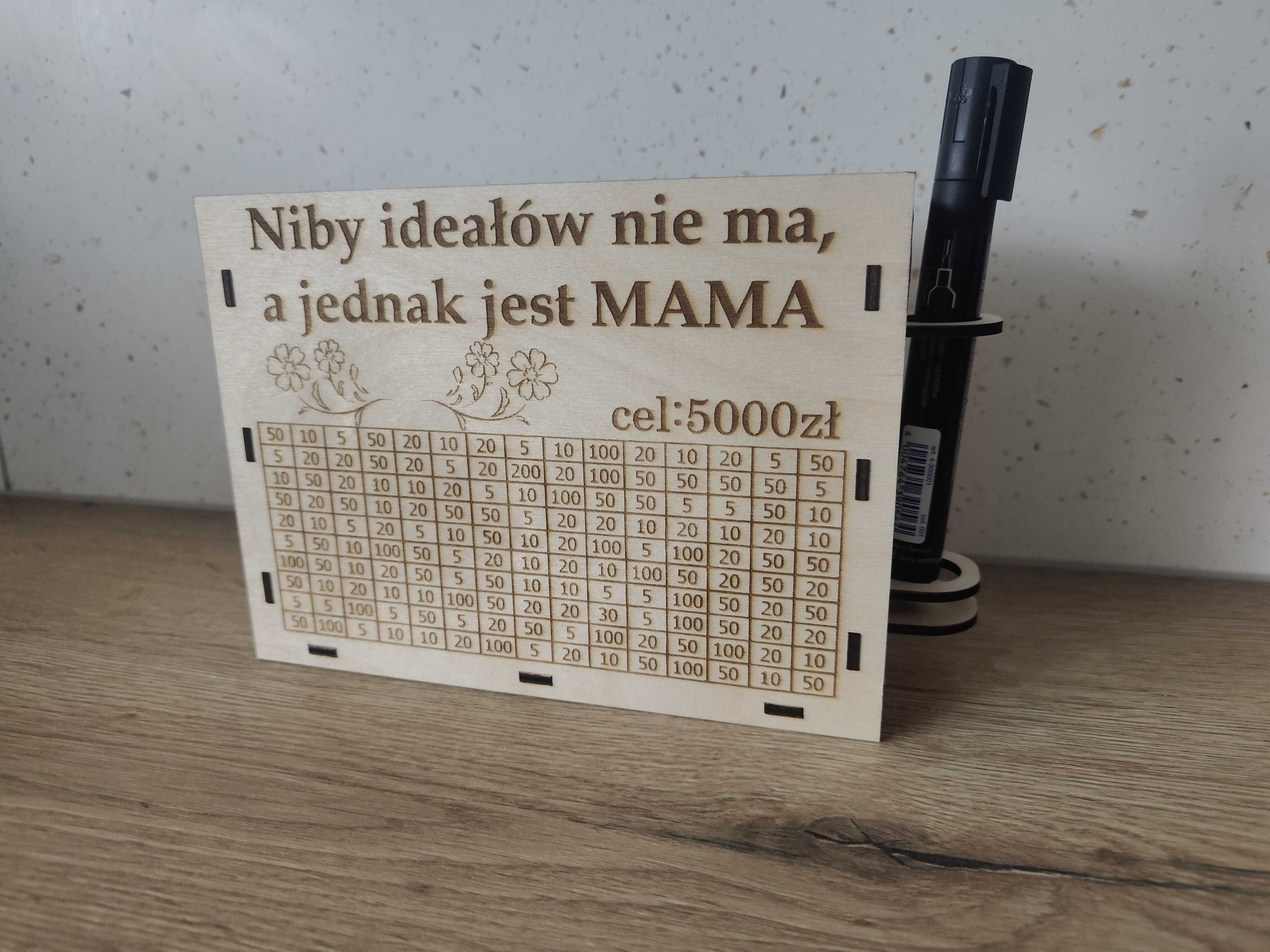 Skarbonka wykreślanka + pisak gratis, indywidualny projekt