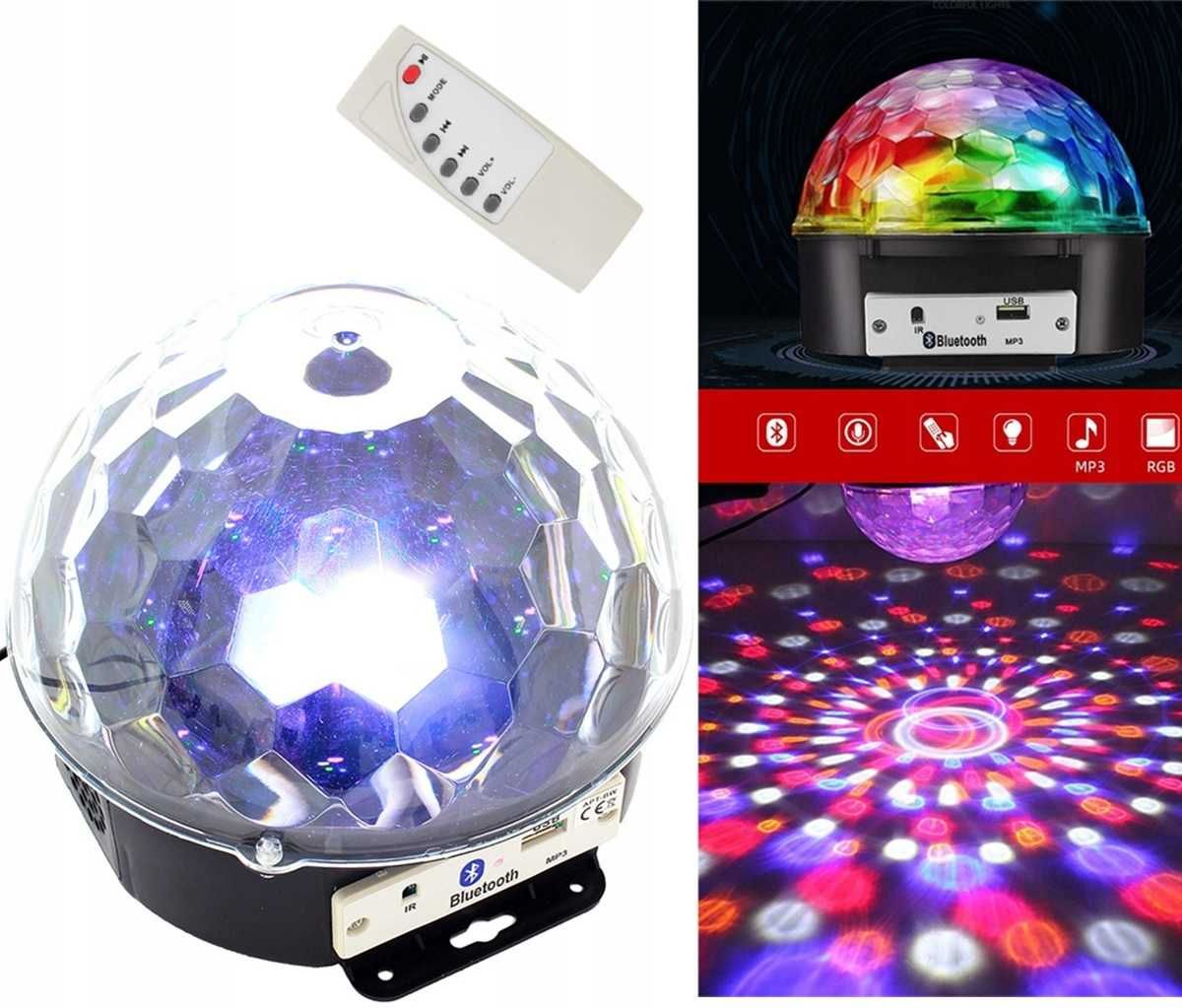 Kula Disco Projektor Głośnik MP3 Bluetooth na Imprezę Disco *VideoPlay