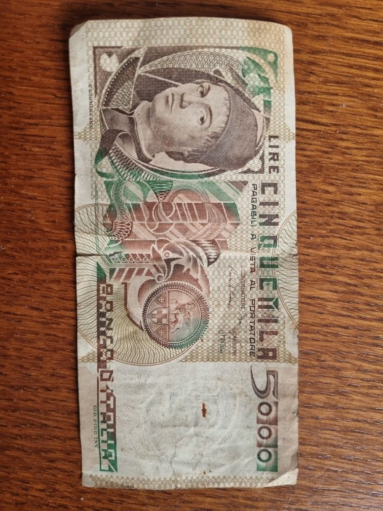 Banknot, Włochy, 5000 Lire, 1982