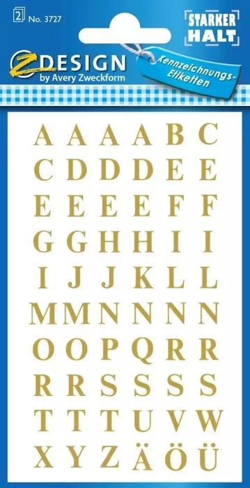 Naklejki, złote litery (7.5 mm). Avery Zweckform