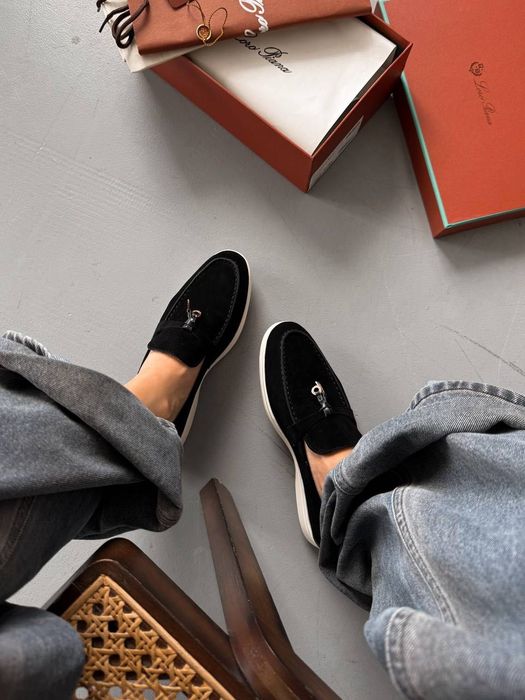 Loafery mokasyny Loro Piana black