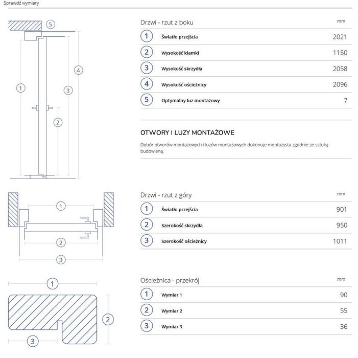 Drzwi MARTOM 90 NORDIC Winchester Od ręki