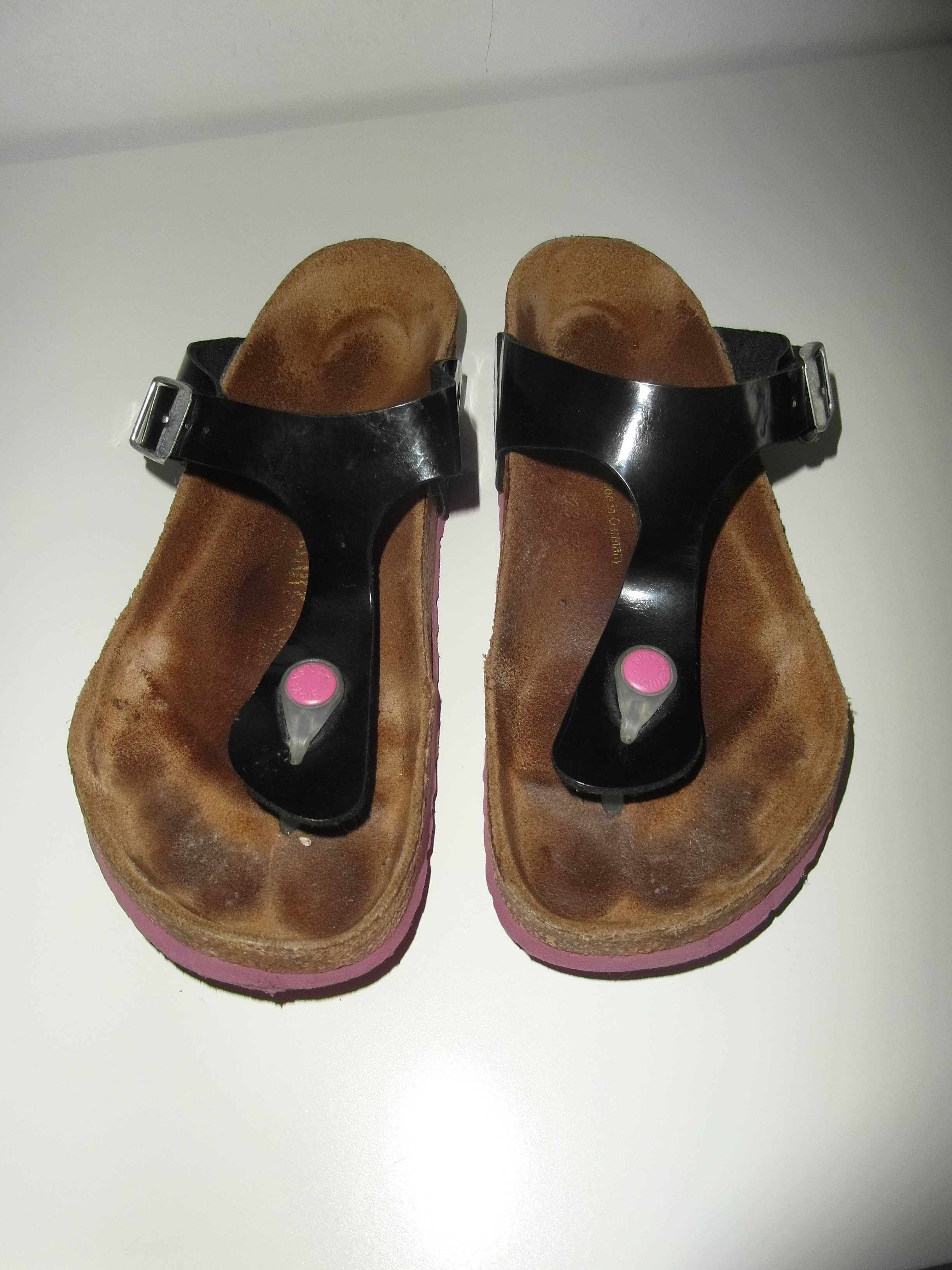 Birkenstock Gizeh Klapki Damskie Japonki Skóra 38 wkł. 24 cm