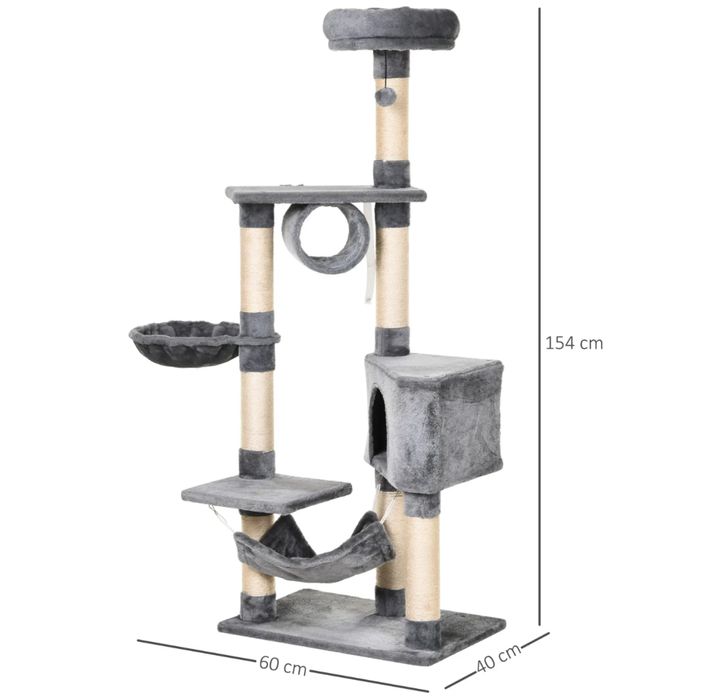 Arranhador para gatos Cinza - PORTES GRÁTIS