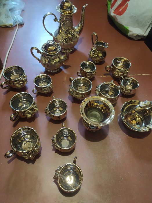 Сервіз золотий, позолочений, під золотий з 21 предмета