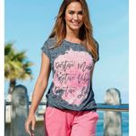 BONPRIX T-shirt damska koszulka z nadrukiem krótki rękaw 36-38