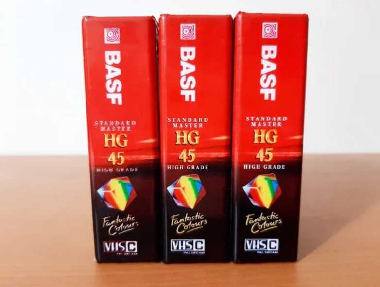 Lote 3x Cassetes Basf VHS-C High Grade HG45